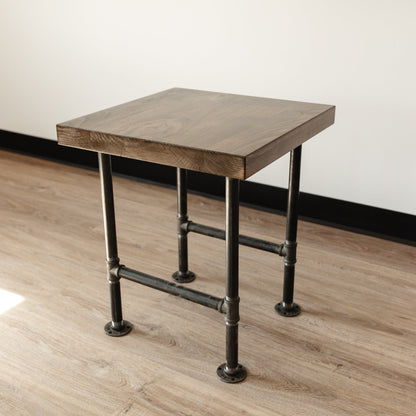 The Industrial Hardwood End Table - FargoWoodworks