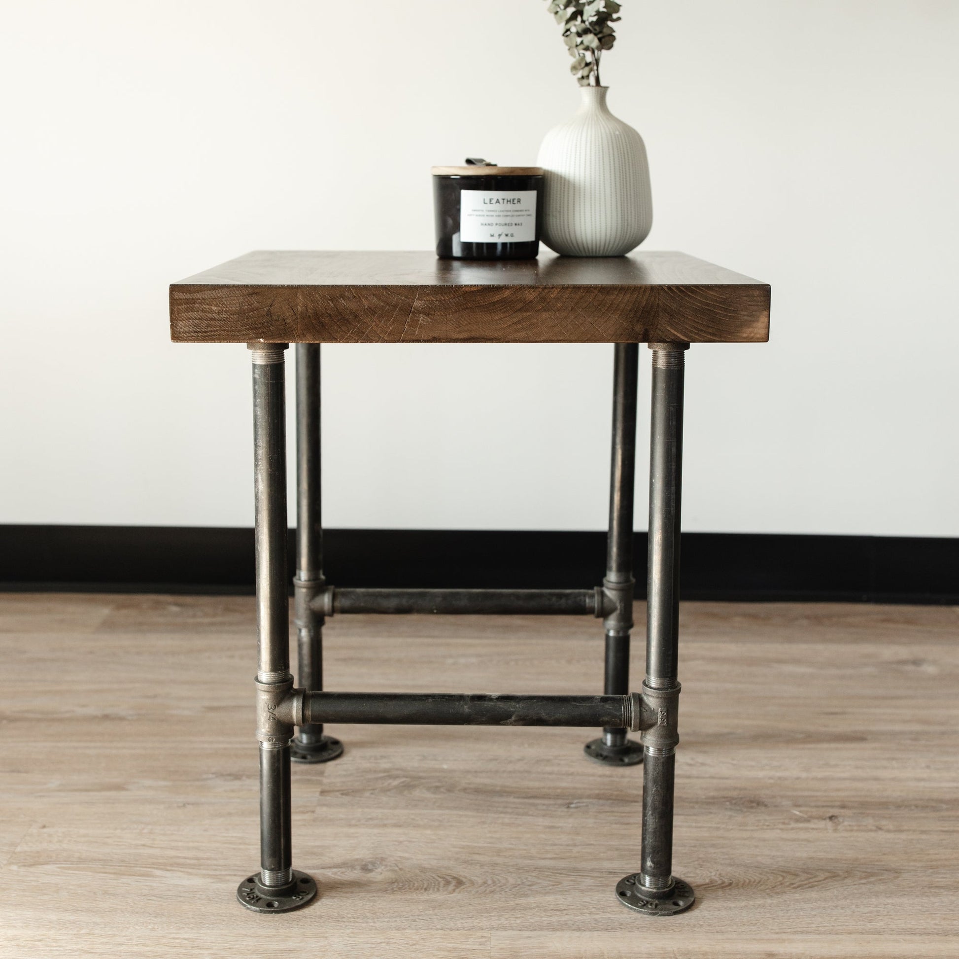 The Industrial Hardwood End Table - FargoWoodworks