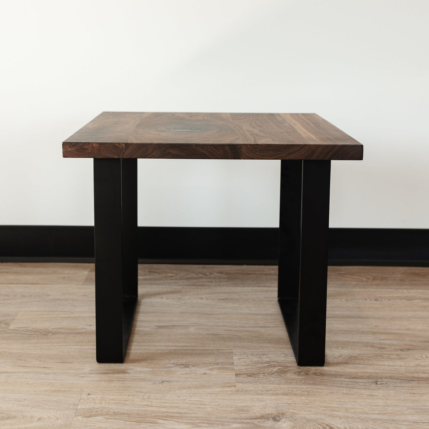 Black Walnut U-shaped End Table - FargoWoodworks