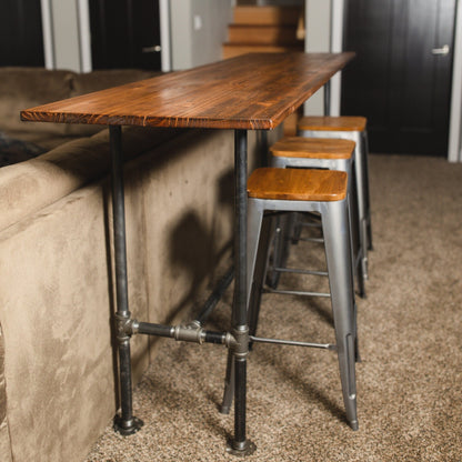 Industrial HardWood Sofa Bar Table - FargoWoodworks