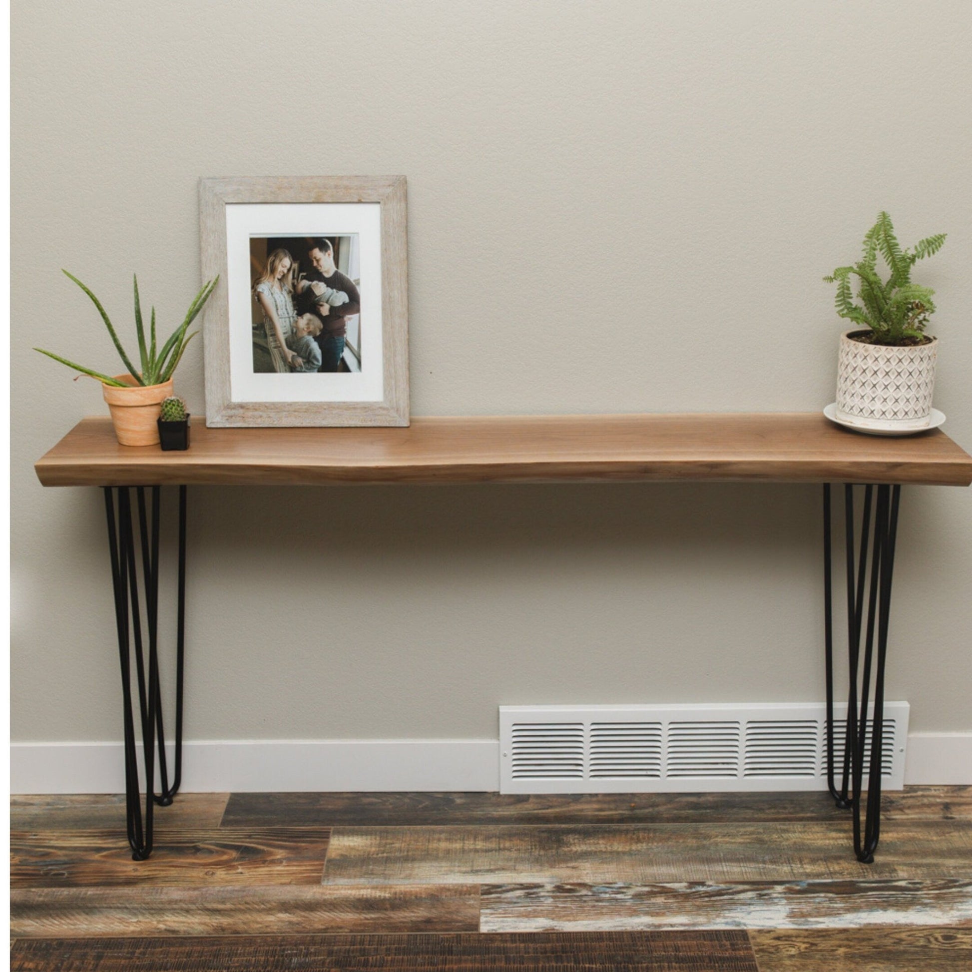 Live Edge Walnut Console Table - FargoWoodworks