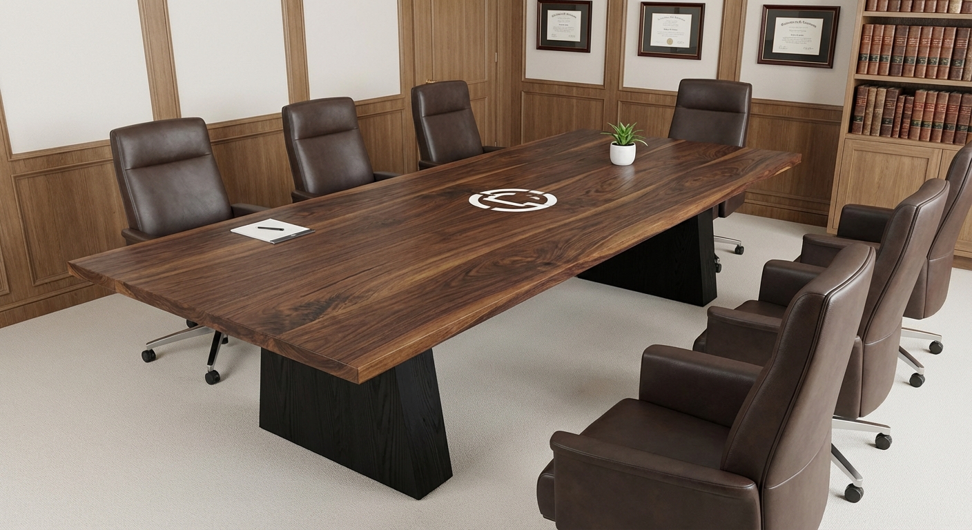 Black Walnut - Clear Finish Conference Table