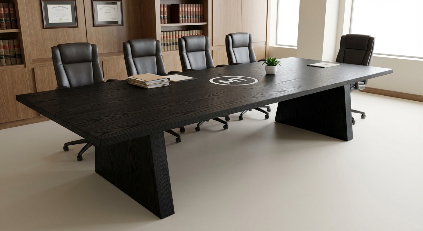Red Oak - Jet Black Stained Conference Table