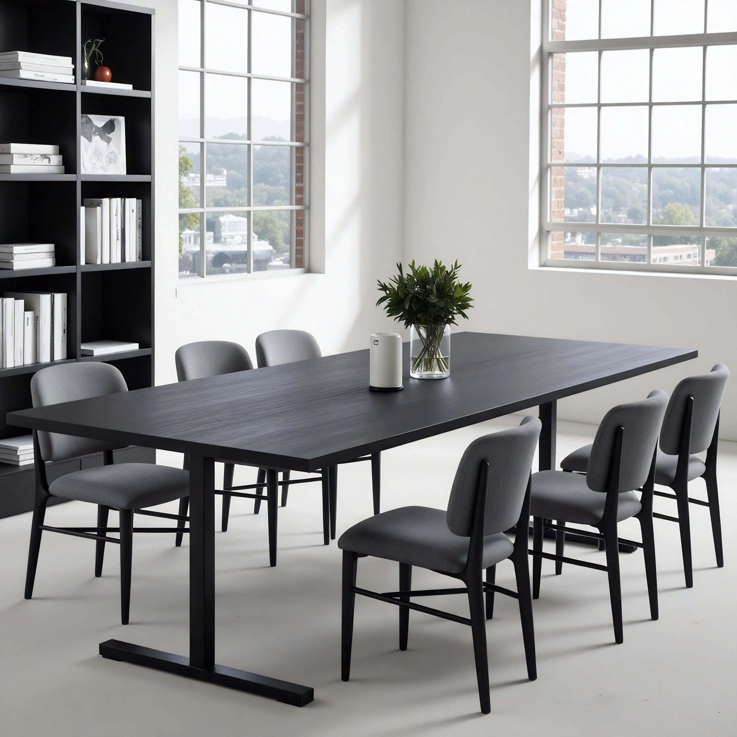 The Sequoia Conference Table in a modern conference room — Fargo Woodworks